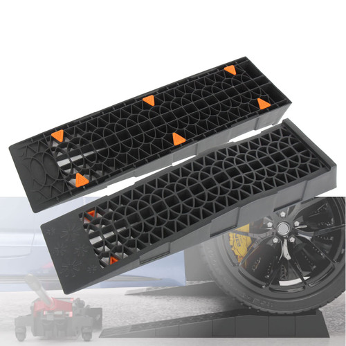OULEME Low Profile Car Service Ramp with Anti-Slip Blocks, Oil Changes& Maintenance, 2-1/2" Lifting Height, 3 Ton Truck Vehicle 2 Pack
