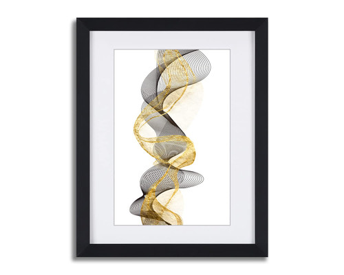 Abstract Smoke Framed Wall Art decor, Black and Gold Modern Minimalist Bathroom Pictures Canvas Wall Art with Black Frame Canvas Prints Wall Paintings Modern Artwork for Living Room