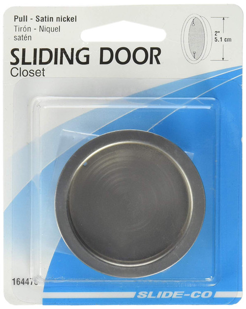 Slide-Co 164478 Closet Door Pull, 2', Satin Nickel