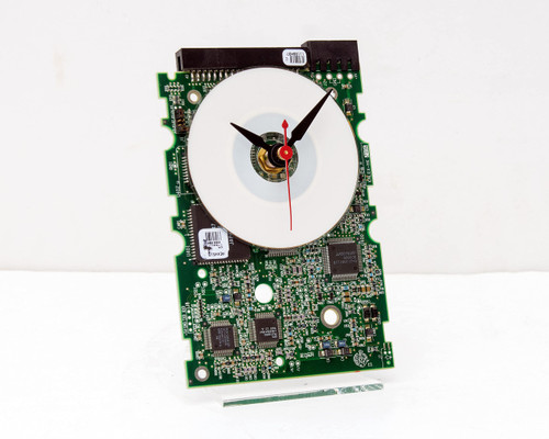 hard drive circuit board clock, Computer, geek, nerd, Recycle, upcycle, reuse, repurpose, steampunk, Apple, Mac, PC, desk, Father, office