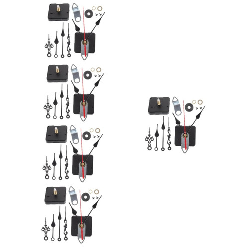 DOITOOL 10 Sets Movement Set Clock Repair Parts Clock Movement Motor Kit DIY Clock Motor Kit Wall Clock Mechanism Wall Clock Movement Mechanism Long Shaft Clock Movement Cross Gold Plastic