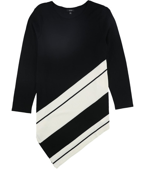 Alfani Womens Asymmetrical Knit Sweater, Black, Medium