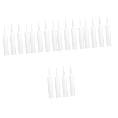 ULTECHNOVO 20 pcs Empty Hose sealant Tool kit caulking Grout Caulk Remover Household Caulk Tubes refillable Caulk Tubes Cement Tools sealant Caulk Tubes for Home Nozzle Plastic White Major