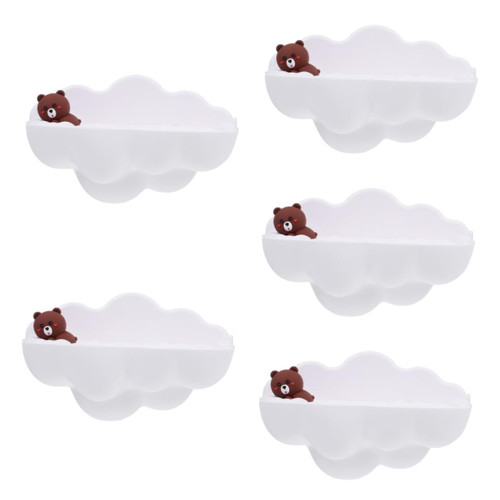 STOBAZA 5pcs Cloud Wall Mounted Soap Box soap Tray Plastic Wall soap Holder self draining soap Dish Wall Mount soap Bathroom soap Holder Dish Towel Child abs Sucker Drain Tray
