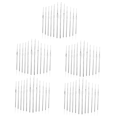 SEWACC 15 Sets Lace Crochet Yarn Crochet Needle Steel Crochet Hook Crochet Stick Weaving Hooks Weaving Knitting Needles Lacework Weaving Needle to Weave Stainless Steel Crochet Supplies