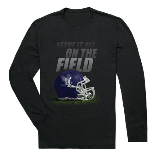 Dickinson State University Blue Hawks Gridiron Long Sleeve Tee T-Shirt - Black, XX-Large