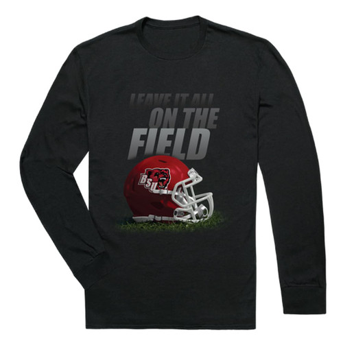 W Republic Bridgewater State University Bears Gridiron Long Sleeve Tee T-Shirt - Black, X-Large