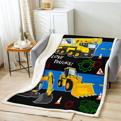 Kids Equipment Trucks Sherpa Blanket Excavators Down Fleece Throw Blanket Construction Site Vehicle Car Fuzzy Blanket for Bed Sofa Couch Bedroom Decor Tractor Plush Blanket Throw 50"x60" Kids Equipment Trucks Sherpa Blanket Excavators Down Fleece Throw Blanket Construction Site Vehicle Car Fuzzy Blanket for Bed Sofa Couch Bedroom Decor Tractor Plush Blanket Throw 50"x60"