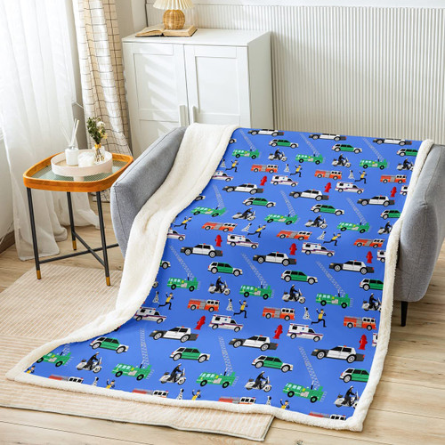 Feelyou Kids Fire Truck Throw Blanket Police Car Fire Engine Sherpa Blanket for Bed Sofa Couch Children Bedroom Rescue Vehicle Decor Fleece Blanket Policeman Fireman Fuzzy Blanket Throw 50"x60" Feelyou Kids Fire Truck Throw Blanket Police Car Fire Engine Sherpa Blanket for Bed Sofa Couch Children Bedroom Rescue Vehicle Decor Fleece Blanket Policeman Fireman Fuzzy Blanket Throw 50"x60"