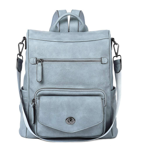 CLUCI Backpack Purse for Women, Large Convertible Leather Bookbag Purse, Travel Fashion Anti-theft Bags
