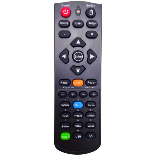 INTECHING BR-5047L Projector Remote Control for Optoma DH1011, EH300, HD131X, HD131Xe, HD131Xw, HD25, HD2500, HD25e, HD25-LV, HD25-LV-WHD, HD30, HD30B