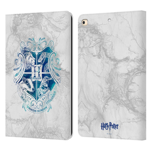 Head Case Designs Officially Licensed Harry Potter Hogwarts Aguamenti Deathly Hallows IX Leather Book Wallet Case Cover Compatible with Apple iPad 9.7 2017 / iPad 9.7 2018