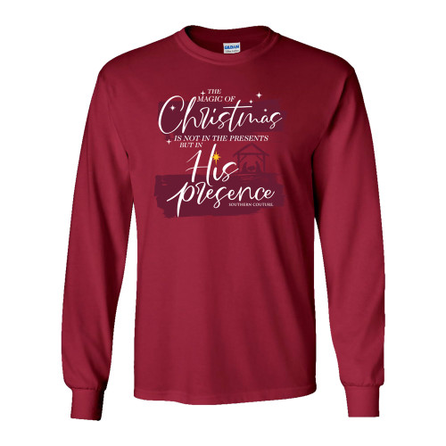 Southern Couture The Magic of Christmas is Not in The Presents Cardinal Red Cotton Christmas Long Sleeve T-Shirt, XXX-Large Southern Couture The Magic of Christmas is Not in The Presents Cardinal Red Cotton Christmas Long Sleeve T-Shirt, XXX-Large