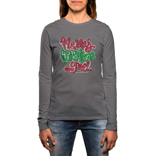Southern Couture Merry Christmas Y'all Graphite Heather Grey Cotton Christmas Long Sleeve T-Shirt, XX-Large Southern Couture Merry Christmas Y'all Graphite Heather Grey Cotton Christmas Long Sleeve T-Shirt, XX-Large