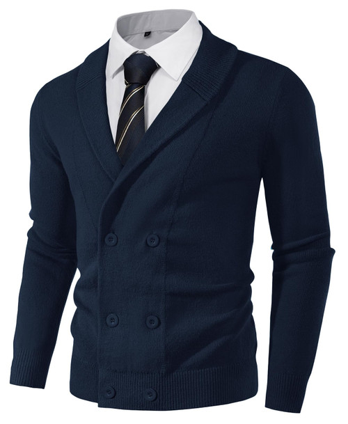 PJ PAUL JONES Men's Shawl Collar Cardigan Sweater Regular Fit Knit Button up Sweater Dark Blue XL PJ PAUL JONES Men's Shawl Collar Cardigan Sweater Regular Fit Knit Button up Sweater Dark Blue XL