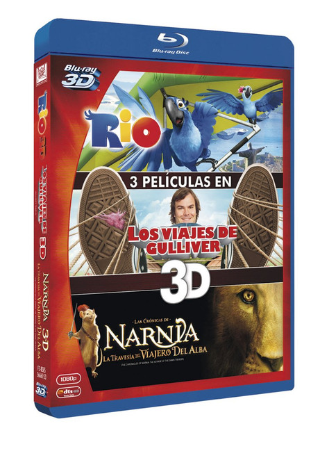 Rio 3D / Gulliver's Travels 3D / The Chronicles of Narnia: The Voyage of the Dawn Treader 3D (3D) [ NON-USA FORMAT, Blu-Ray, Reg.B Import - Spain ]