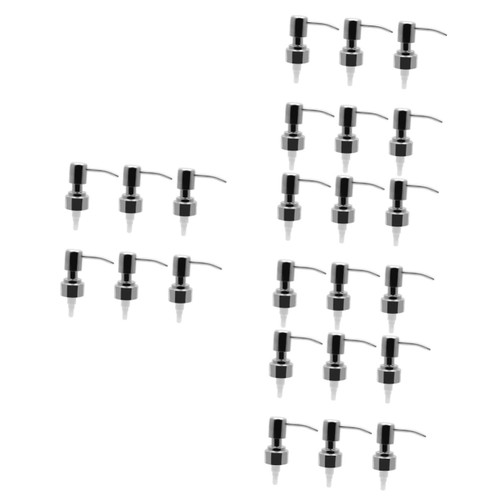 Zerodeko 24 Pcs Perfume Bottle Nozzle Foaming Bottle Lids Soap Pump Head Replacement Mason Jar Pump Lid Soap Dispenser Stainless Steel Pump Head 201 Stainless Steel Lotion Shampoo Pump