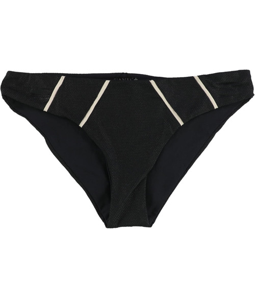 Tavik Womens Alea Glossy Pique Bikini Swim Bottom, Black, Small