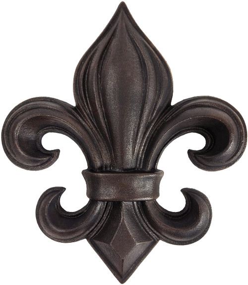 Lulu Decor, Cast Iron 14" Fleur De Lis Decoration Plaque