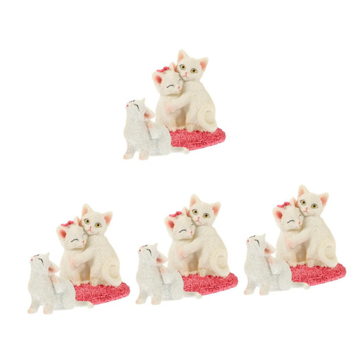 Garneck 8 pcs cat car Accessories Garden cat Statue cat Ornament Realistic cat Dashboard cat Figures Minimalist Home Decor Porch Decorative cat Model White Miniature Child Resin