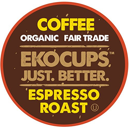 EKOCUPS Artisan Organic Espresso Dark Roast Coffee in Recyclable Single Serve Cups for Keurig K-Cup Brewers, 40 Count EKOCUPS Artisan Organic Espresso Dark Roast Coffee in Recyclable Single Serve Cups for Keurig K-Cup Brewers, 40 Count
