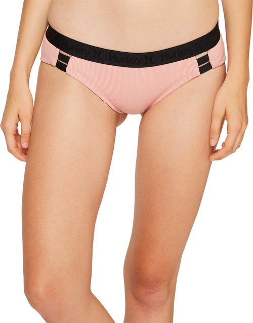 Hurley Women's Standard Quick Dry Compression Printed Bikini Surf Bottom, red Stardust, Extra Small