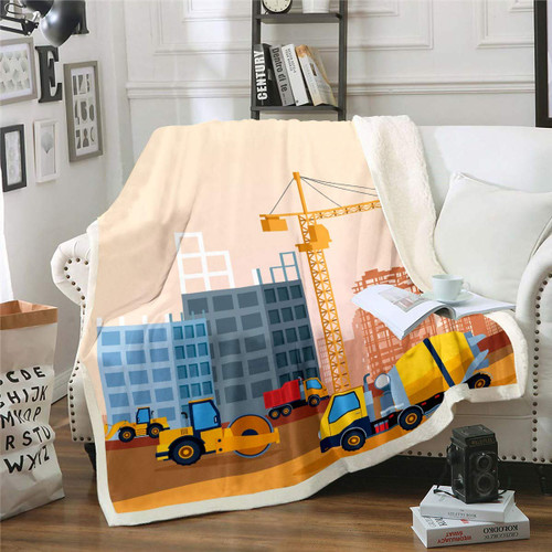 Construction Cars Sherpa Blanket Cute Excavator Fleece Throw Blanket for Kids Boys Heavy Machinery Equipment Plush Blanket Construction Site Fuzzy Blanket for Sofa Bed Couch,Throw 50x60 Inches Construction Cars Sherpa Blanket Cute Excavator Fleece Throw Blanket for Kids Boys Heavy Machinery Equipment Plush Blanket Construction Site Fuzzy Blanket for Sofa Bed Couch,Throw 50x60 Inches