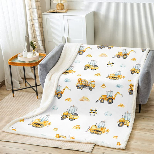 Feelyou Construction Fleece Throw Blanket for Kids Boys Truck Tractors Sherpa Plush Blankets and Throws Cartoon Car Flannel Fuzzy Blanket for Bed Sofa Couch 50"x60" Feelyou Construction Fleece Throw Blanket for Kids Boys Truck Tractors Sherpa Plush Blankets and Throws Cartoon Car Flannel Fuzzy Blanket for Bed Sofa Couch 50"x60"