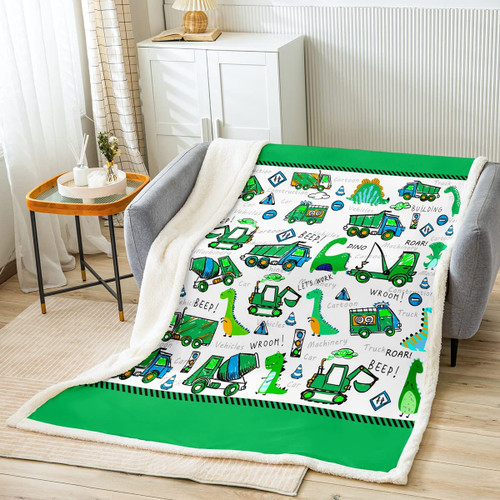 Kids Construction Sherpa Blanket Boys Cute Cartoon Dinosaur Throw Blanket for Bed Sofa Equipment Trucks Car Fleece Throw Blanket Machinery Truck Dino Flannel Fuzzy Blanket Room Decor Throw 50"x60" Kids Construction Sherpa Blanket Boys Cute Cartoon Dinosaur Throw Blanket for Bed Sofa Equipment Trucks Car Fleece Throw Blanket Machinery Truck Dino Flannel Fuzzy Blanket Room Decor Throw 50"x60"