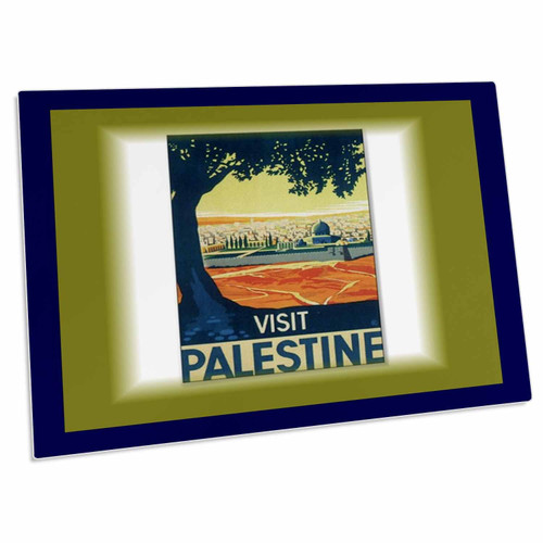 3dRose Florene Israel - Old Palestine Travel Poster - Desk Pad Place Mats (dpd-59773-1)