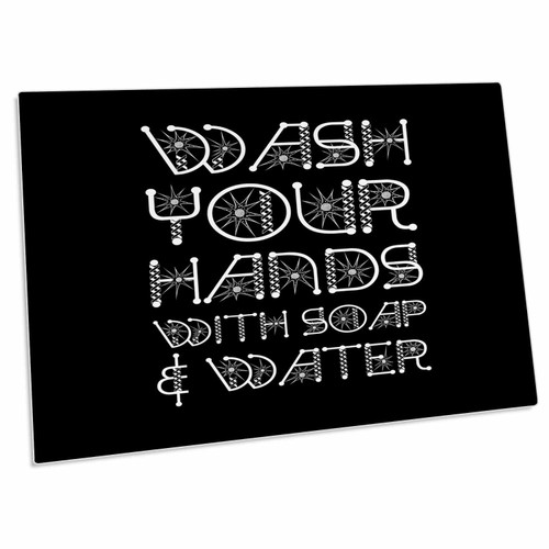 3dRose Wash Your Hands with soap and Water Stylized Decorative... - Desk Pad Place Mats (dpd-285970-1)