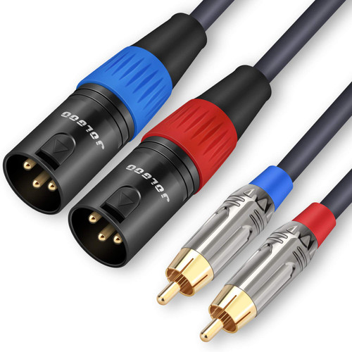 JOLGOO RCA to XLR Cable, Dual RCA Male to Dual XLR Male Cable, 2 RCA Male to 2 XLR Male HiFi Audio Cable, 4N OFC Wire, for Amplifier Mixer Microphone, 25 Feet