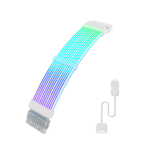 Sirlyr RGB PC Cables,Strimmer 24 Pin Extension Cable,PC Moterherboard Power Supply,5V 3Pin Sync ARGB PSU Cable