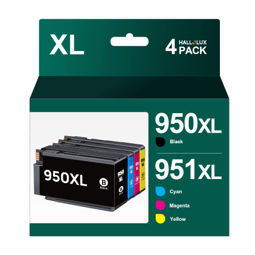 950XL 951XL Combo Pack for HP 950 951 Ink Cartridges to Use with HP OfficeJet Pro 8100 8110 8600 8610 8615 8616 8620 8625 8630 8640 Printers (4 HP Ink 950XL 951XL Ink Cartridges Combo Pack)