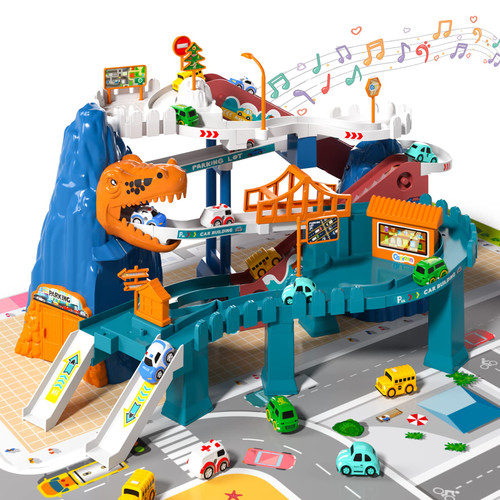 Race Track Car, Kids Dinosaur Track Playset Garage Parking Adventure Toy with 10 Mini Cars, Racing Track Toy, Educational Toy Car Playset for 3 4 5 Year Old Toddler Boys Preschool Girls Race Track Car, Kids Dinosaur Track Playset Garage Parking Adventure Toy with 10 Mini Cars, Racing Track Toy, Educational Toy Car Playset for 3 4 5 Year Old Toddler Boys Preschool Girls