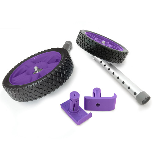 Top Glides 8" Off-Road Walker Wheel Kits with Free Flexfit Universal Ski Glides (Purple)