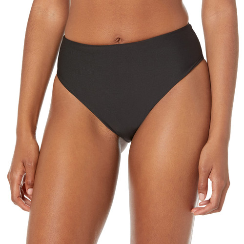 Volcom Women's Standard Simply Seamless Retro Swimsuit Bikini Bottom, Black, Medium