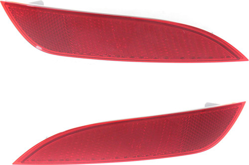 Evan Fischer Bumper Reflector Set Compatible With 2015-2018 Ford Focus, Hatchback FO1185110 FO1184110 Rear Driver and Passenger Side