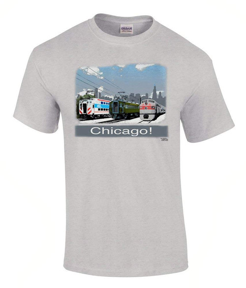 Daylight Sales Chicago! Authentic Railroad T-Shirt Tee Shirt [5] (Adult, Medium, Grey)