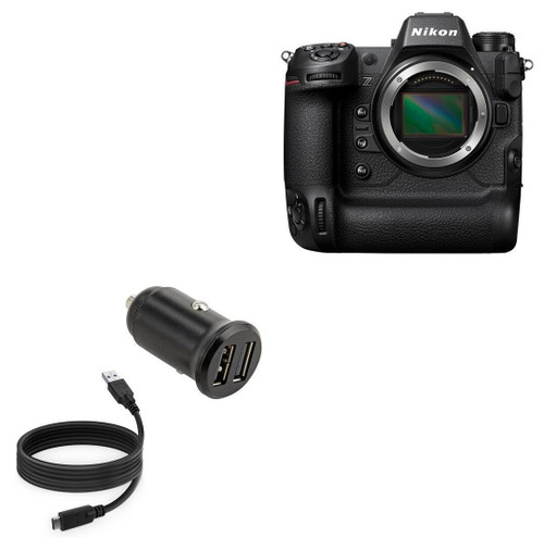 BoxWave Car Charger Compatible with Nikon Z9 - Minimus Car Charger with DirectSync Cable (4W), Tiny Small Minimal Compact Dual Car Charger - Jet Black BoxWave Car Charger Compatible with Nikon Z9 - Minimus Car Charger with DirectSync Cable (4W), Tiny Small Minimal Compact Dual Car Charger - Jet Black