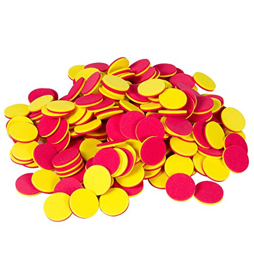 ETA hand2mind Foam, Round, Two-Color Counters, Quiet Math Tokens, 30 Packs of 20 Counters (Set of 600)