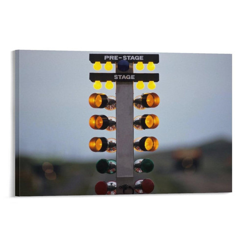 MLXFCGA Racing Countdown Signal Light Car Poster Wall Art Paintings Canvas Wall Decor Home Decor Living Room Decor Aesthetic 12x18inch(30x45cm) Frame-style
