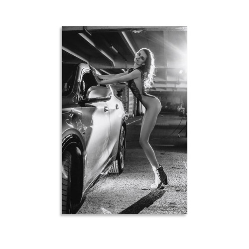 Rucatto Sexy Car Girl Black and White Beautiful Poster Wall Art Paintings Canvas Wall Decor Home Decor Living Room Decor Aesthetic 20x30inch(50x75cm) Unframe-Style Rucatto Sexy Car Girl Black and White Beautiful Poster Wall Art Paintings Canvas Wall Decor Home Decor Living Room Decor Aesthetic 20x30inch(50x75cm) Unframe-Style