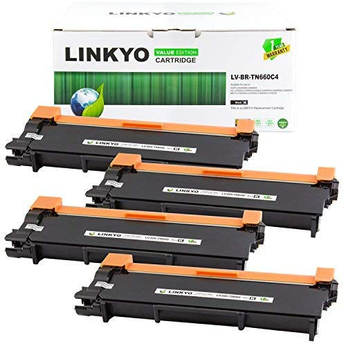 LINKYO Compatible Toner Cartridge Replacement for Brother TN660 TN-660 TN630 (Black, 4-Pack, Value Edition) LINKYO Compatible Toner Cartridge Replacement for Brother TN660 TN-660 TN630 (Black, 4-Pack, Value Edition)