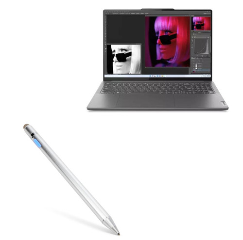 BoxWave Stylus Pen Compatible with Lenovo Slim Pro 9i (16 in - 83C0) - AccuPoint Active Stylus, Electronic Stylus with Ultra Fine Tip for Lenovo Slim Pro 9i (16 in - 83C0) - Metallic Silver BoxWave Stylus Pen Compatible with Lenovo Slim Pro 9i (16 in - 83C0) - AccuPoint Active Stylus, Electronic Stylus with Ultra Fine Tip for Lenovo Slim Pro 9i (16 in - 83C0) - Metallic Silver