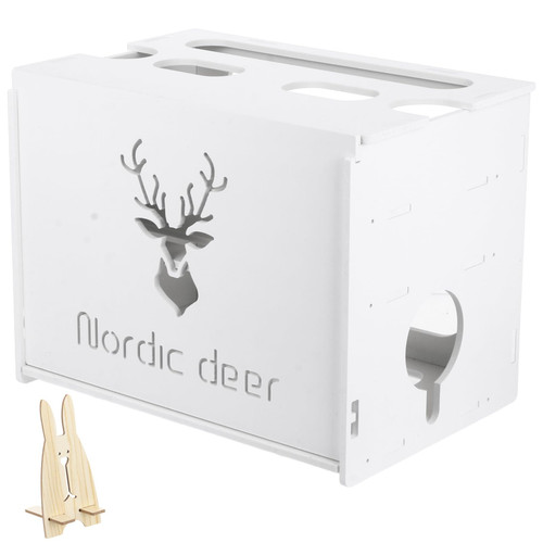 EXQUIMEUBLE 1 Set Router Storage Box Decorative Router Hider Wireless Shelf Router Network case Router Storage Shelf Cord Management Container Wireless Router WiFi PVC Bracket Box White Large