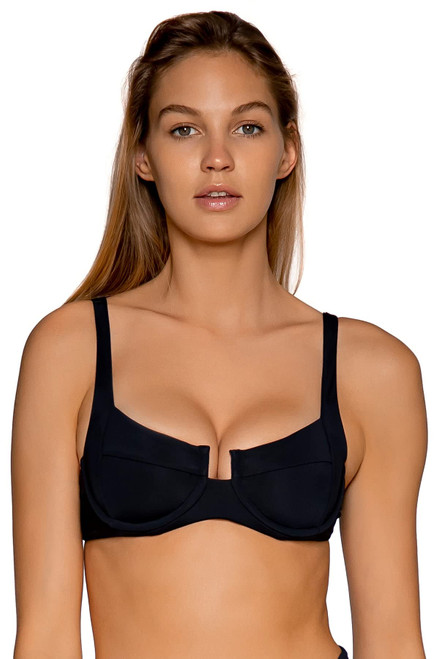 Sunsets Juliette Underwire Women's Swimsuit Unpadded Bikini Top, Black, Small Sunsets Juliette Underwire Women's Swimsuit Unpadded Bikini Top, Black, Small