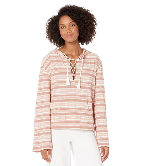 Roxy womens Paradise Calling Pullover Top T Shirt, Baked Clay River Stripe, X-Small US
