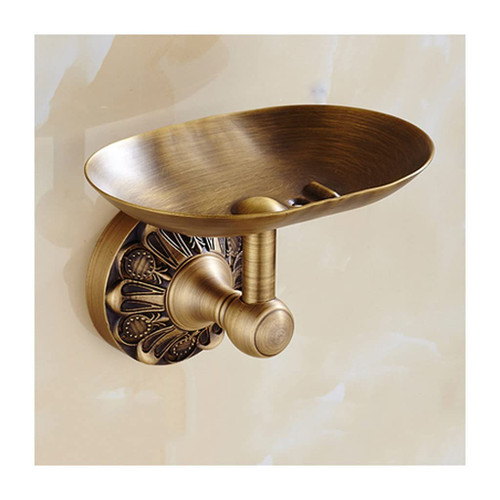 YAZHUANG8 Punch-Free Copper Soap Dish, Copper Dish, Soap Dish, Soap Holder, Toilet Soap Dish, Soap Basket, Soap Tray, European Style (Color : Brass)