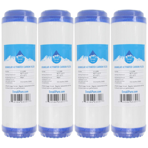4-Pack Replacement for Compatible with 3M Aqua-Pure SS36 EPE-316L Granular Activated Carbon Filter - Universal 10-inch Cartridge Compatible with 3M Aqua-Pure Whole House Filter Housing